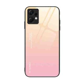 For Xiaomi Redmi Note 12 4G Global Gradient Color Glass Phone Case(Yellow Pink)