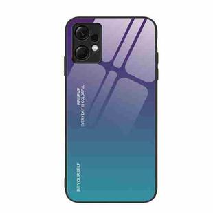 For Xiaomi Redmi Note 12 4G Global Gradient Color Glass Phone Case(Aurora Blue)