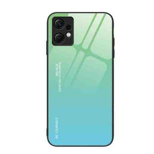 For Xiaomi Redmi Note 12 4G Global Gradient Color Glass Phone Case(Green Cyan)