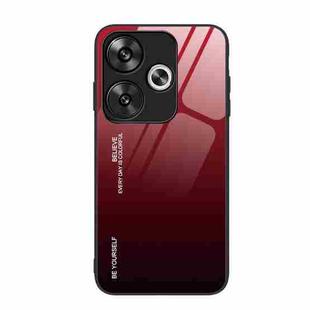 For Xiaomi Poco F6 Gradient Color Glass Phone Case(Red Black)