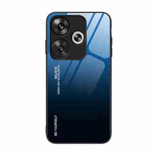 For Xiaomi Poco F6 Gradient Color Glass Phone Case(Blue Black)