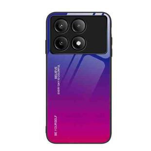 For Xiaomi Poco F6 Pro Gradient Color Glass Phone Case(Purple Red)