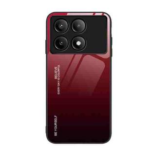 For Xiaomi Poco F6 Pro Gradient Color Glass Phone Case(Red Black)
