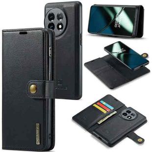 For OnePlus 11 DG.MING Crazy Horse Texture Detachable Magnetic Leather Case(Black)