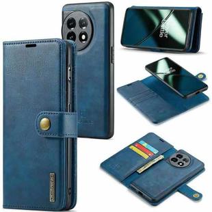 For OnePlus 11 DG.MING Crazy Horse Texture Detachable Magnetic Leather Case(Blue)