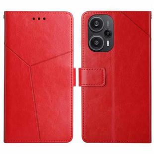 For Xiaomi Poco F5 Y-shaped Pattern Flip Leather Phone Case(Red)