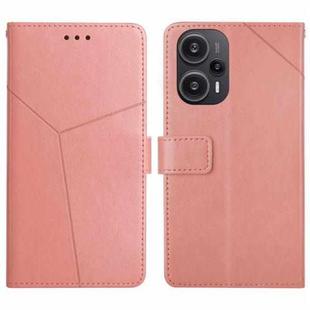 For Xiaomi Poco F5 Y-shaped Pattern Flip Leather Phone Case(Pink)