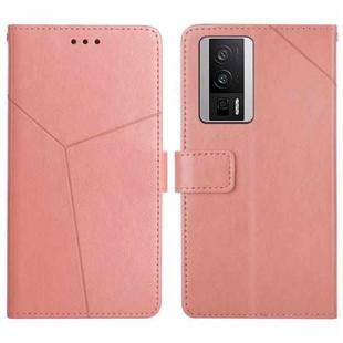 For Xiaomi Poco F5 Pro Y-shaped Pattern Flip Leather Phone Case(Pink)