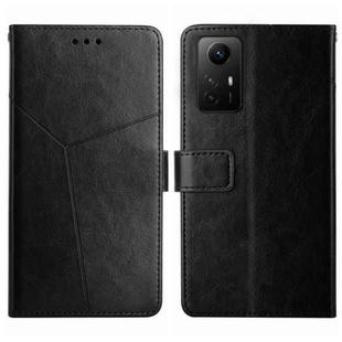 For Xiaomi Redmi Note 12S Y-shaped Pattern Flip Leather Phone Case(Black)