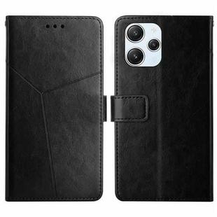 For Xiaomi Redmi 12 5G Y-shaped Pattern Flip Leather Phone Case(Black)