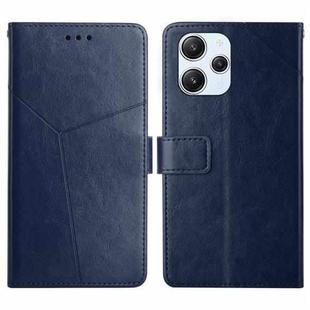 For Xiaomi Redmi 12 5G Y-shaped Pattern Flip Leather Phone Case(Blue)