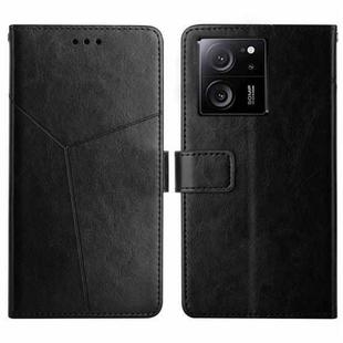 For Xiaomi 13T / 13T Pro Y-shaped Pattern Flip Leather Phone Case(Black)