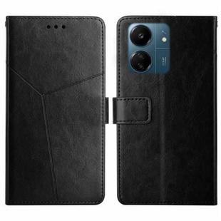 For Xiaomi Redmi 13C 4G Y-shaped Pattern Flip Leather Phone Case(Black)