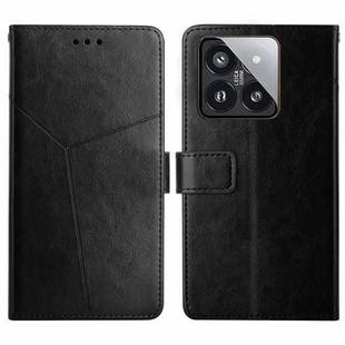 For Xiaomi 14 Pro Y-shaped Pattern Flip Leather Phone Case(Black)