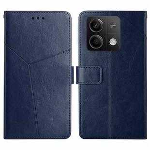 For Xiaomi Redmi Note 13 4G Y-shaped Pattern Flip Leather Phone Case(Blue)