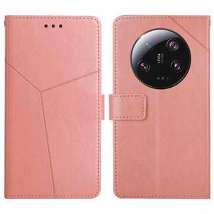 For Xiaomi 14 Ultra Y-shaped Pattern Flip Leather Phone Case(Pink)