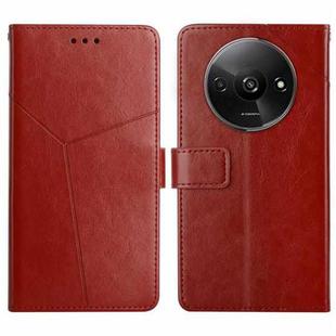 For Xiaomi Redmi A3 Y-shaped Pattern Flip Leather Phone Case(Brown)