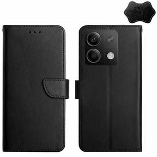 For Xiaomi Redmi Note 13 Global Genuine Leather Fingerprint-proof Flip Phone Case(Black)