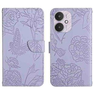 For Xiaomi Redmi 13C 5G Skin Feel Butterfly Embossed Flip Leather Phone Case(Purple)