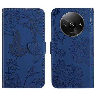 For Xiaomi Redmi A3 Skin Feel Butterfly Embossed Flip Leather Phone Case(Blue)