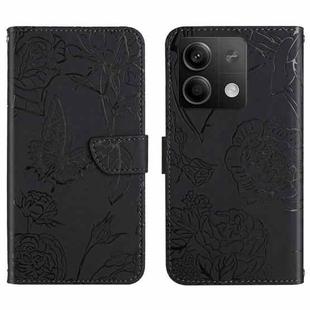 For Xiaomi Redmi Note 13 Pro 4G Global Skin Feel Butterfly Embossed Flip Leather Phone Case(Black)