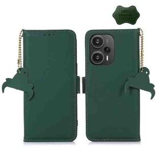 For Xiaomi Redmi Note 12 Turbo / POCO F5 Genuine Leather Magnetic RFID Leather Phone Case(Green)