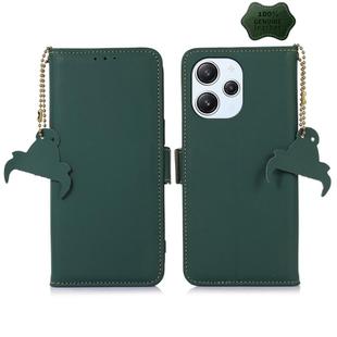 For Xiaomi Redmi 12 Genuine Leather Magnetic RFID Leather Phone Case(Green)