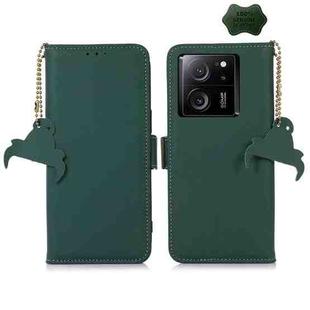 For Xiaomi 13T / Redmi K60 Ultra Genuine Leather Magnetic RFID Leather Phone Case(Green)