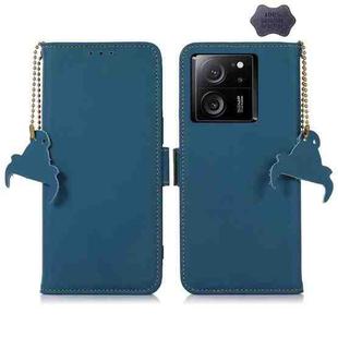 For Xiaomi 13T / Redmi K60 Ultra Genuine Leather Magnetic RFID Leather Phone Case(Blue)