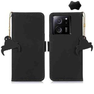 For Xiaomi 13T / Redmi K60 Ultra Genuine Leather Magnetic RFID Leather Phone Case(Black)