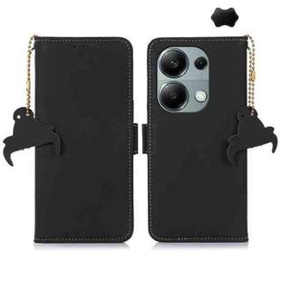 For Xiaomi Redmi Note 13 Pro 4G / POCO M6 Pro 4G Genuine Leather Magnetic RFID Leather Phone Case(Black)