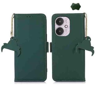 For Xiaomi Redmi 13C 4G / 13C 5G / POCO C65 Genuine Leather Magnetic RFID Leather Phone Case(Green)