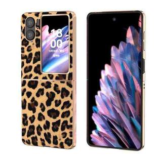 For OPPO Find N2 Flip Nano Plating Leopard Texture Phone Case(Leopard Print)