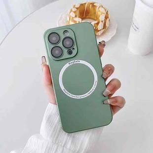 For iPhone 12 Pro Magsafe Magnetic PC Shockproof Phone Case With Camera Lens(Green)