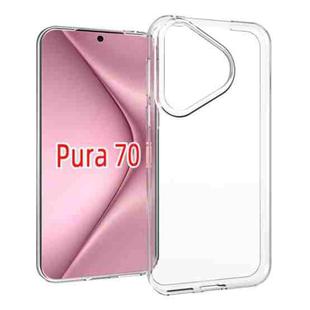 For Huawei Pura 70 Waterproof Texture TPU Phone Case(Transparent)
