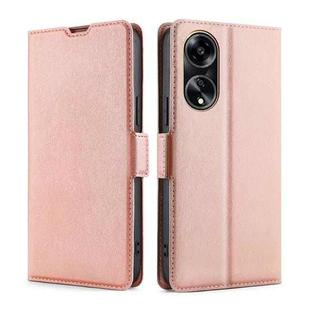 For OPPO A1 5G Ultra-thin Voltage Side Buckle Horizontal Flip Leather Phone Case(Rose Gold)
