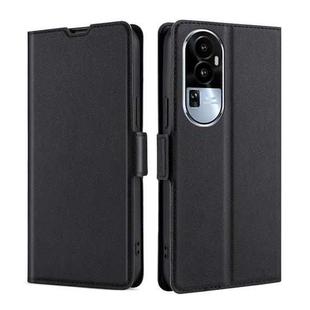 For OPPO Reno10 5G Ultra-thin Voltage Side Buckle Horizontal Flip Leather Phone Case(Black)