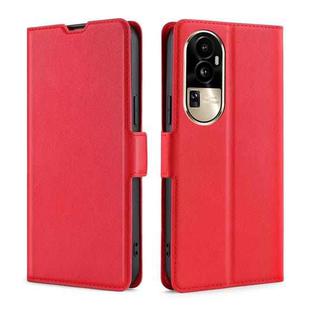 For OPPO Reno10 Pro 5G Ultra-thin Voltage Side Buckle Horizontal Flip Leather Phone Case(Red)