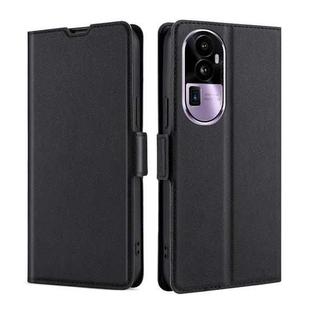 For OPPO Reno10 Pro+ 5G Ultra-thin Voltage Side Buckle Horizontal Flip Leather Phone Case(Black)