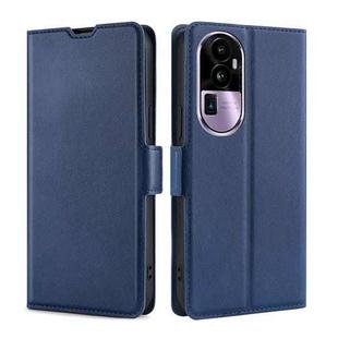 For OPPO Reno10 Pro+ 5G Ultra-thin Voltage Side Buckle Horizontal Flip Leather Phone Case(Blue)