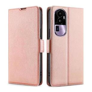 For OPPO Reno10 Pro+ 5G Ultra-thin Voltage Side Buckle Horizontal Flip Leather Phone Case(Rose Gold)