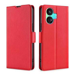 For Realme GT Neo5 SE Ultra-thin Voltage Side Buckle Horizontal Flip Leather Phone Case(Red)