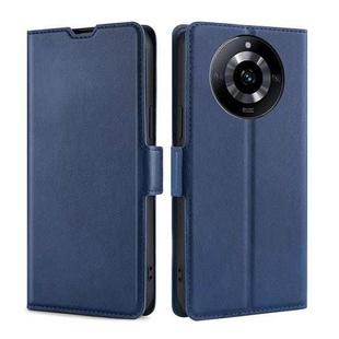 For Realme 11 5G Ultra-thin Voltage Side Buckle Horizontal Flip Leather Phone Case(Blue)
