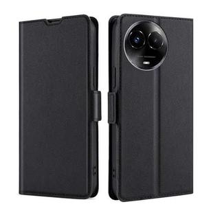 For Realme 11 5G Global / 11x Ultra-thin Voltage Side Buckle Horizontal Flip Leather Phone Case(Black)