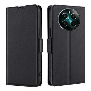 For Realme 12 Pro+ 5G Ultra-thin Voltage Side Buckle Horizontal Flip Leather Phone Case(Black)