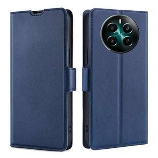 For Realme 12 Pro+ 5G Ultra-thin Voltage Side Buckle Horizontal Flip Leather Phone Case(Blue)