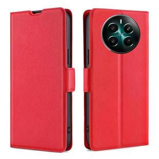 For Realme 12 Pro+ 5G Ultra-thin Voltage Side Buckle Horizontal Flip Leather Phone Case(Red)