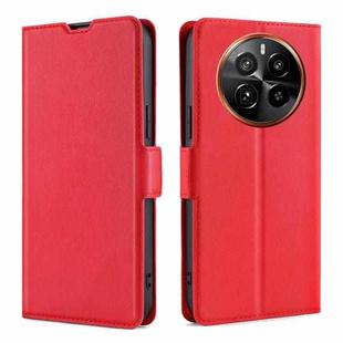 For Realme GT5 Pro 5G Ultra-thin Voltage Side Buckle Horizontal Flip Leather Phone Case(Red)