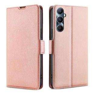 For Realme C65 4G Ultra-thin Voltage Side Buckle Horizontal Flip Leather Phone Case(Rose Gold)
