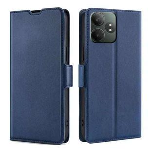 For Realme GT Neo6 SE Ultra-thin Voltage Side Buckle Horizontal Flip Leather Phone Case(Blue)